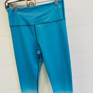 ZYIA ACTIVE TEAL VENOM OMBRE LEGGINGS SIZE 8-10